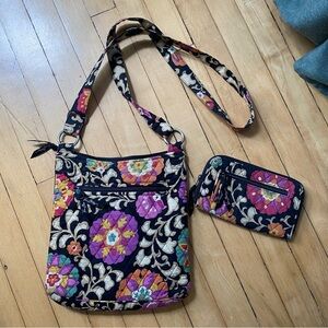 Floral Patterned Women's Bag and Wallet Set